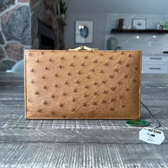 NWT Vintage Corbeau Curio Ostrich Kisslock Clutch - Picture 11 of 11